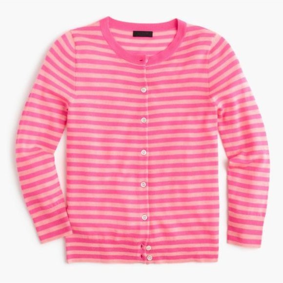 NWT - XXS-J.Crew Featherweight cashmere cardigan sweater in stripe